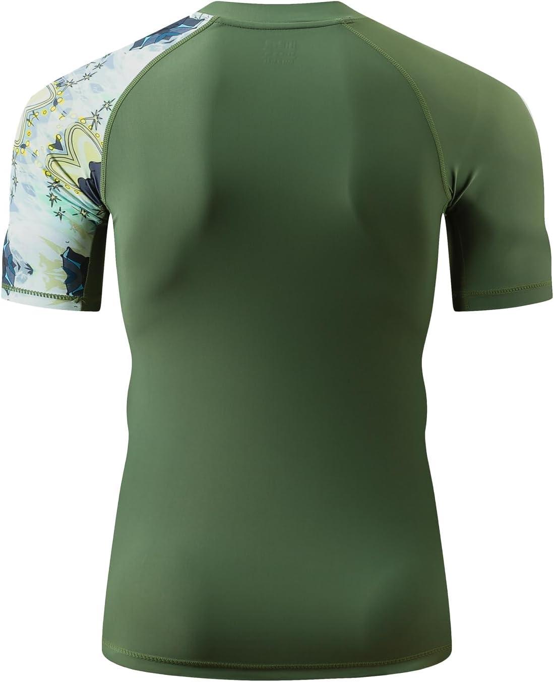 imageHUGE SPORTS Mens Splice UV Sun Protection UPF 50 Skins Rash Guard Short SleevesAborigines