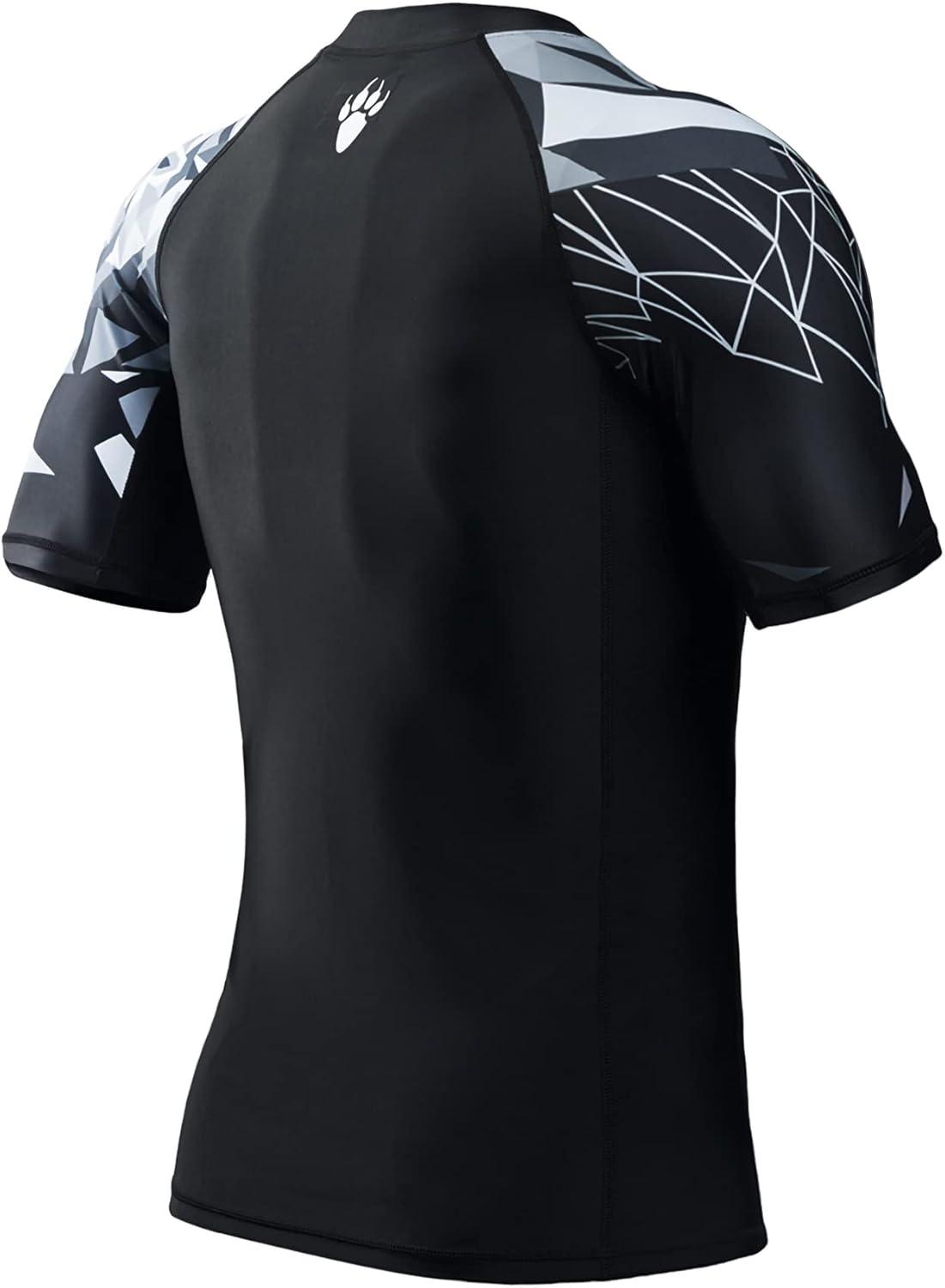 imageHUGE SPORTS Mens Splice UV Sun Protection UPF 50 Skins Rash Guard Short SleevesBear
