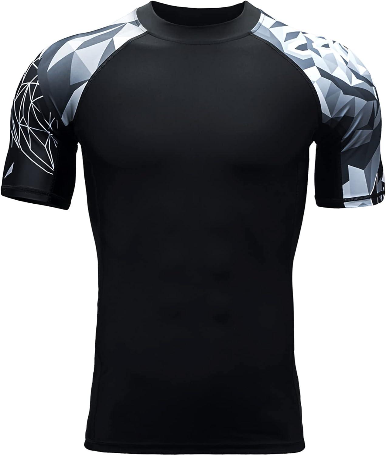 imageHUGE SPORTS Mens Splice UV Sun Protection UPF 50 Skins Rash Guard Short SleevesBear