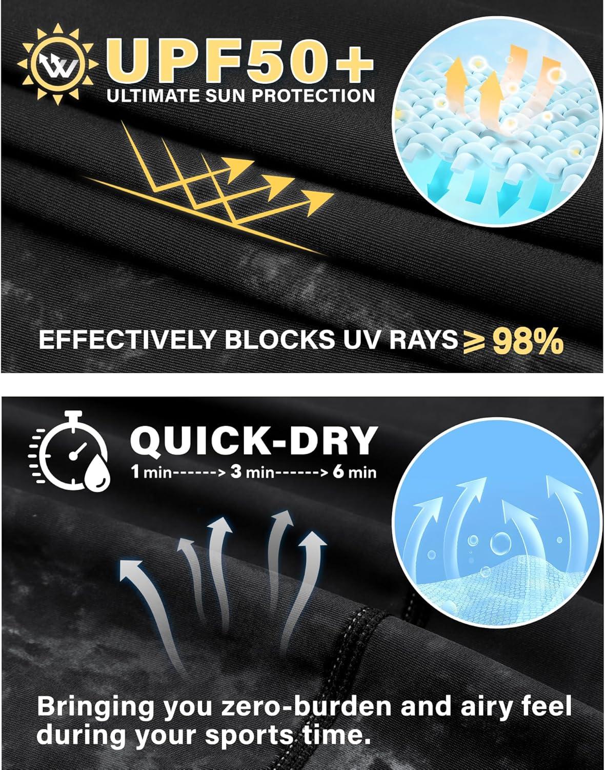 imageHUGE SPORTS Mens Splice UV Sun Protection UPF 50 Skins Rash Guard Short SleevesBlack Ripple