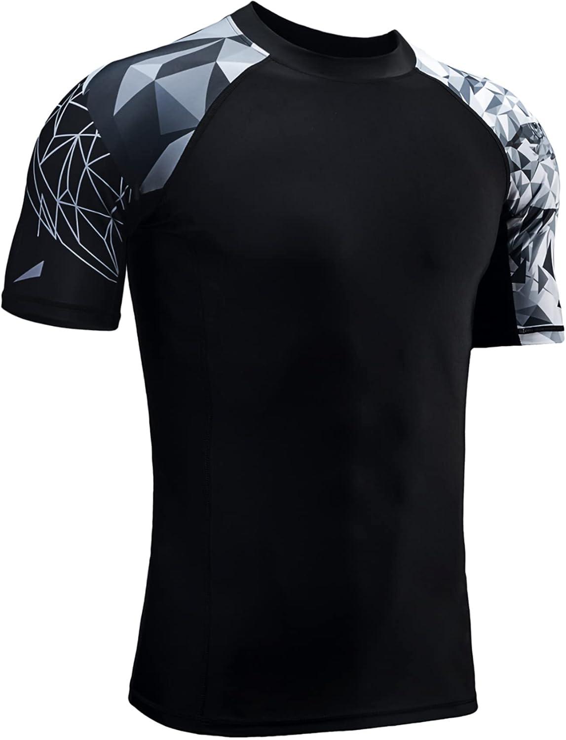 imageHUGE SPORTS Mens Splice UV Sun Protection UPF 50 Skins Rash Guard Short SleevesEagle