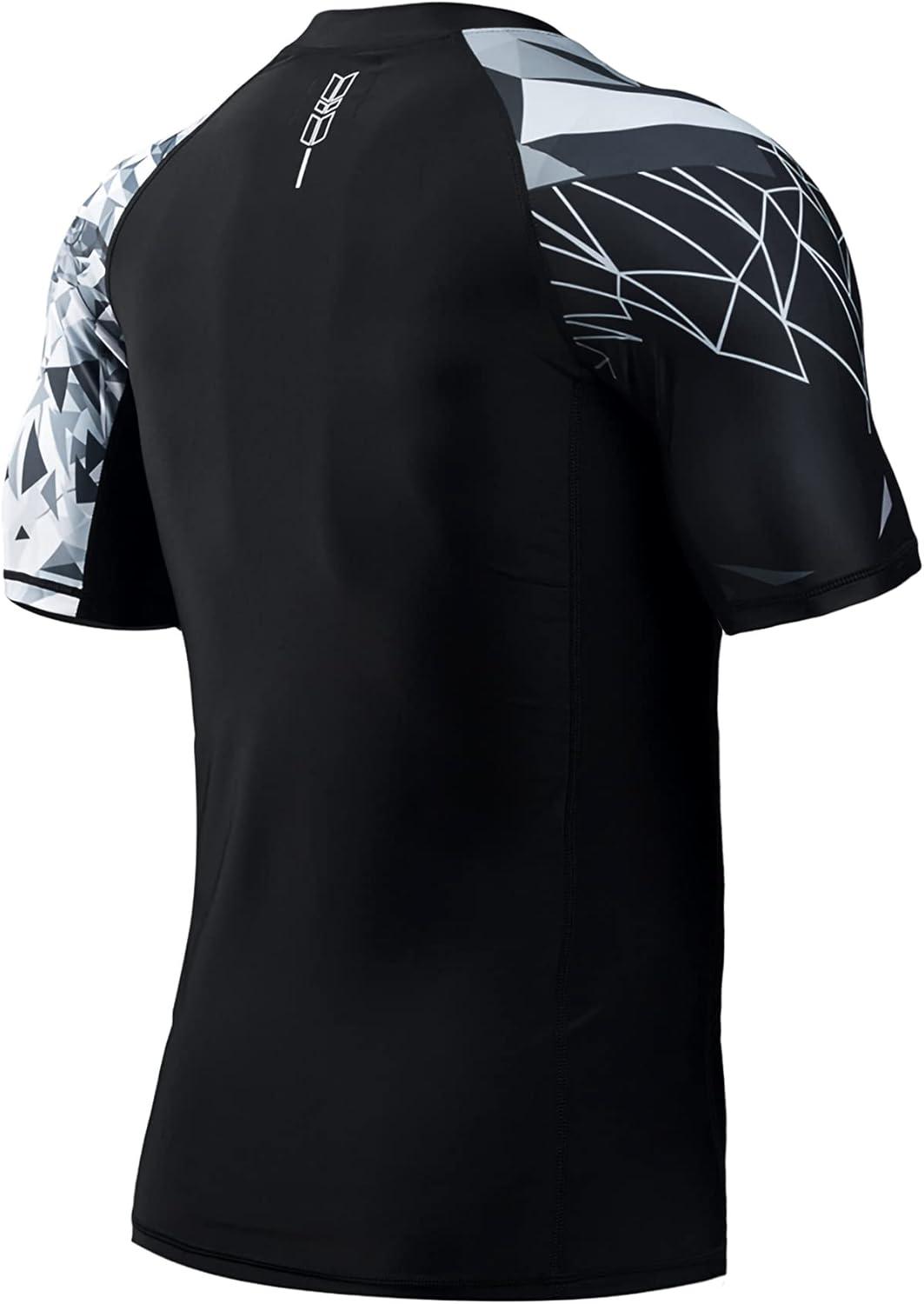 imageHUGE SPORTS Mens Splice UV Sun Protection UPF 50 Skins Rash Guard Short SleevesEagle
