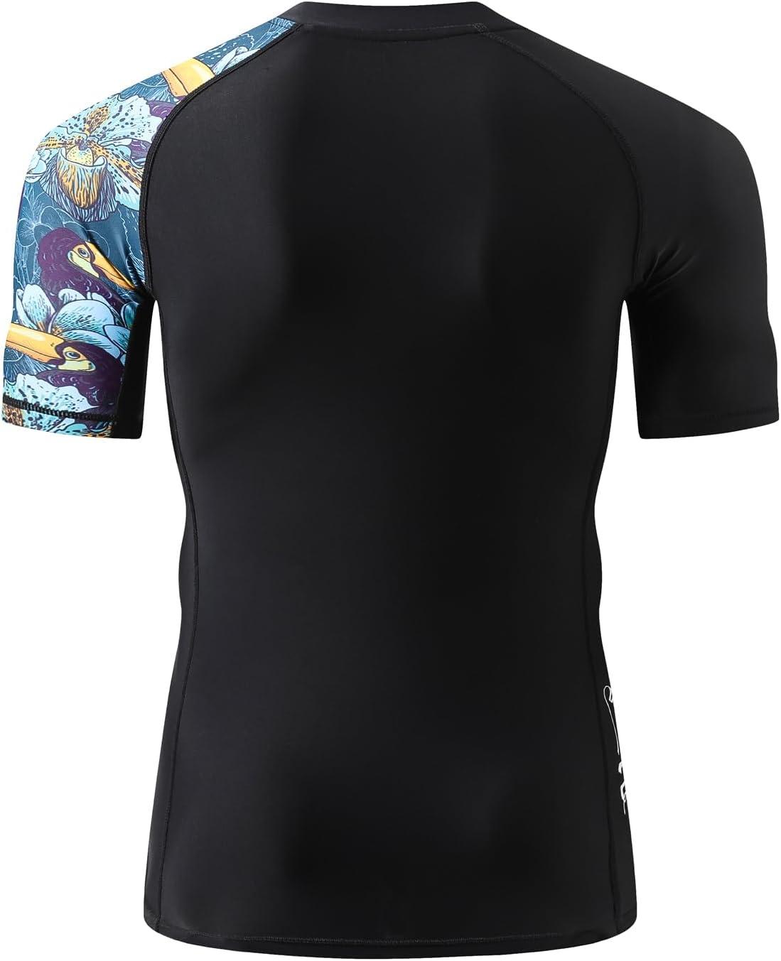 imageHUGE SPORTS Mens Splice UV Sun Protection UPF 50 Skins Rash Guard Short SleevesHeytoucan