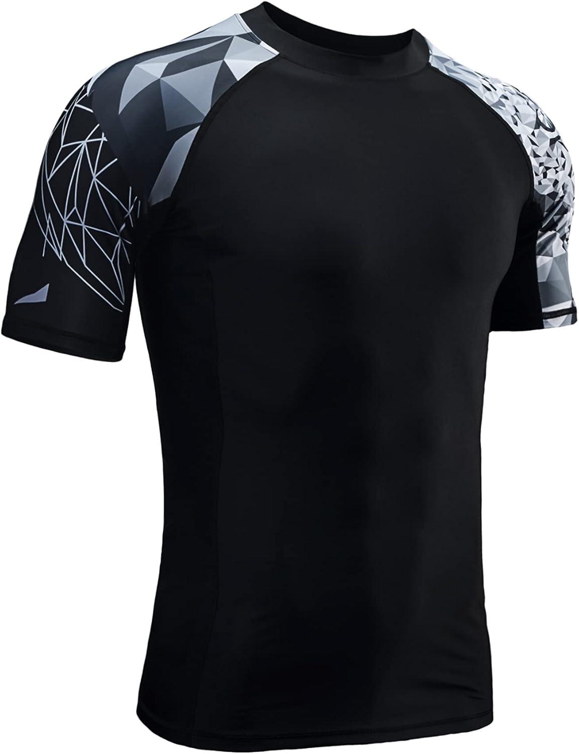 imageHUGE SPORTS Mens Splice UV Sun Protection UPF 50 Skins Rash Guard Short SleevesJaguar