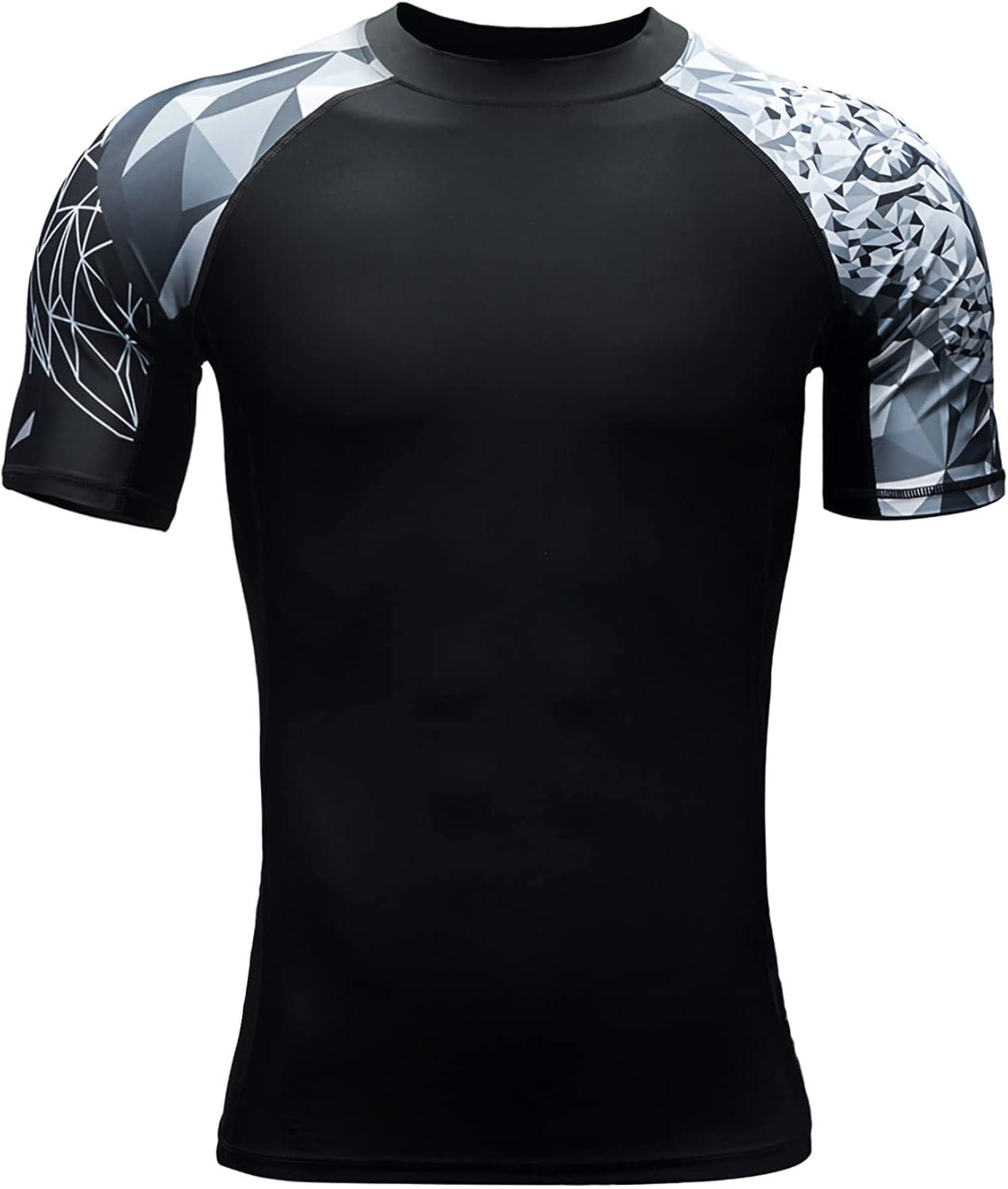 imageHUGE SPORTS Mens Splice UV Sun Protection UPF 50 Skins Rash Guard Short SleevesJaguar