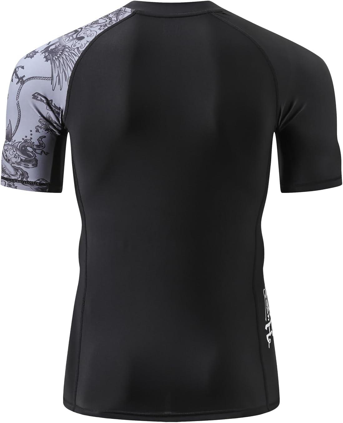 imageHUGE SPORTS Mens Splice UV Sun Protection UPF 50 Skins Rash Guard Short SleevesPiracy