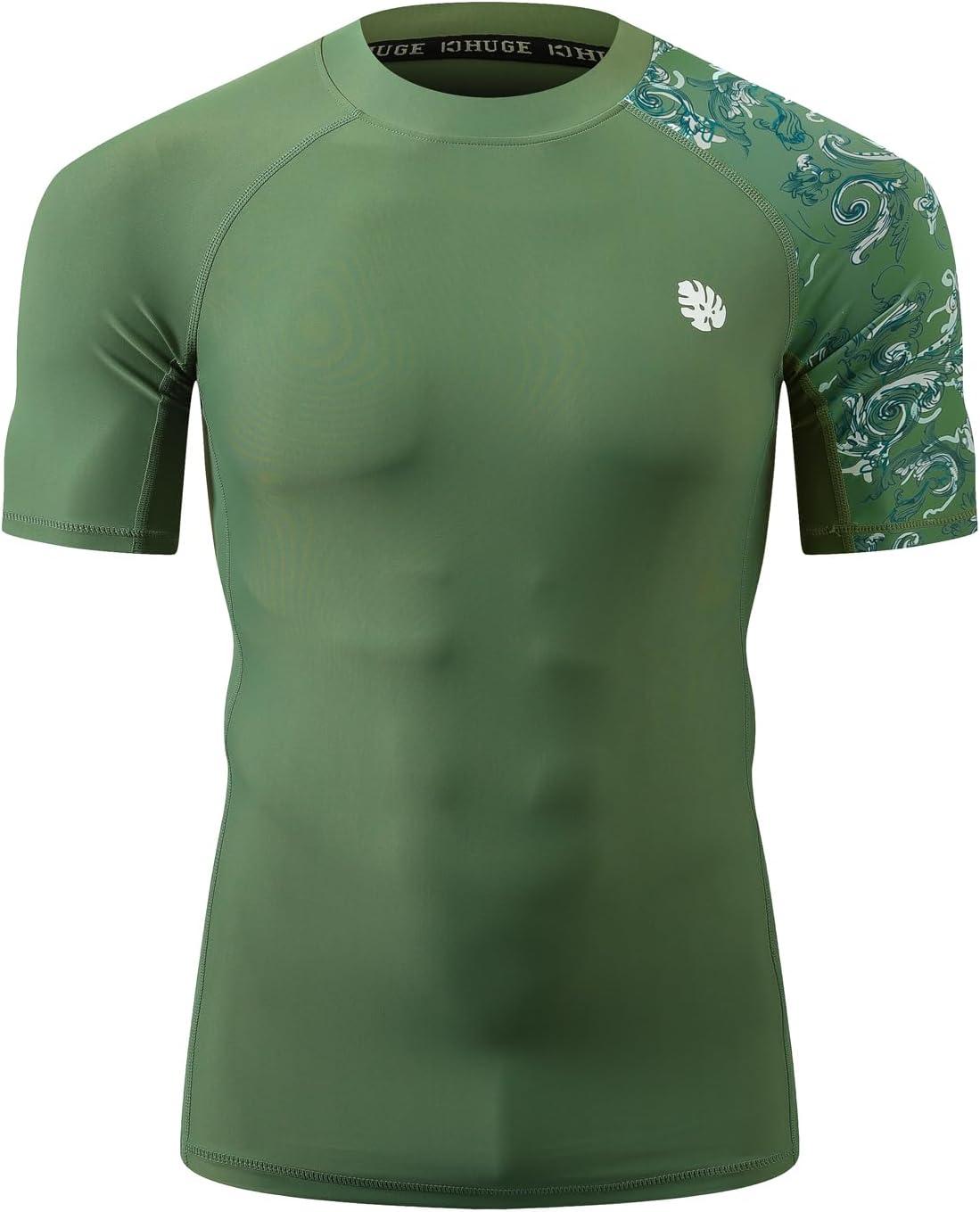 imageHUGE SPORTS Mens Splice UV Sun Protection UPF 50 Skins Rash Guard Short SleevesSplash