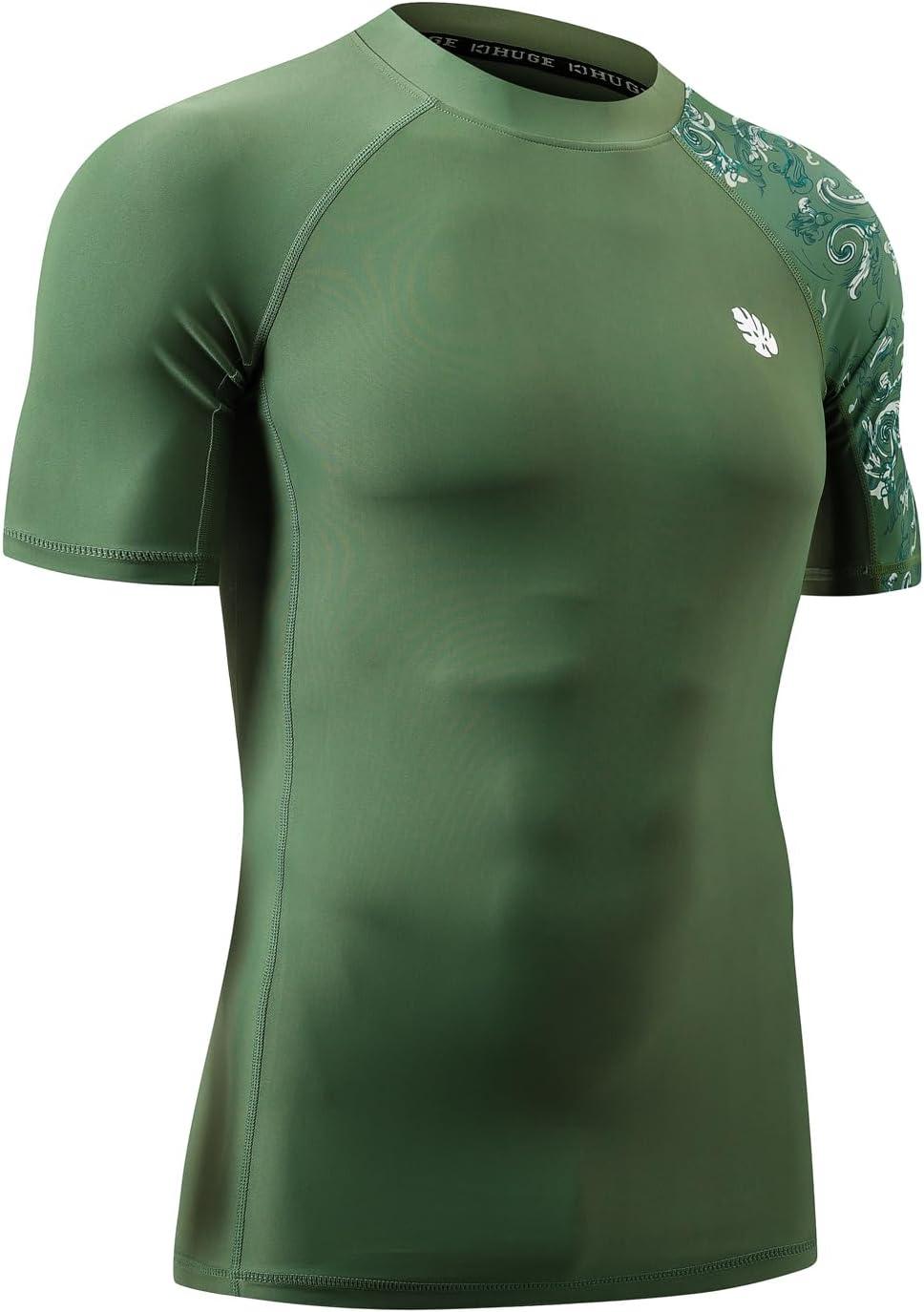 imageHUGE SPORTS Mens Splice UV Sun Protection UPF 50 Skins Rash Guard Short SleevesSplash