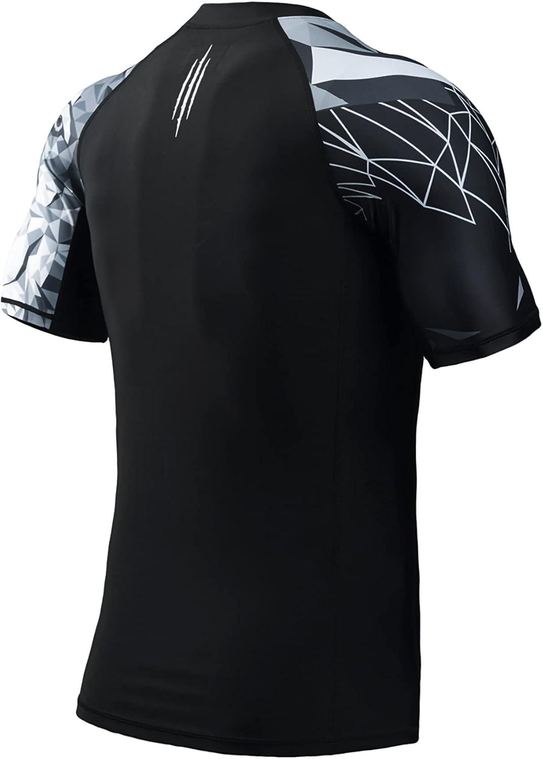 imageHUGE SPORTS Mens Splice UV Sun Protection UPF 50 Skins Rash Guard Short SleevesWolf