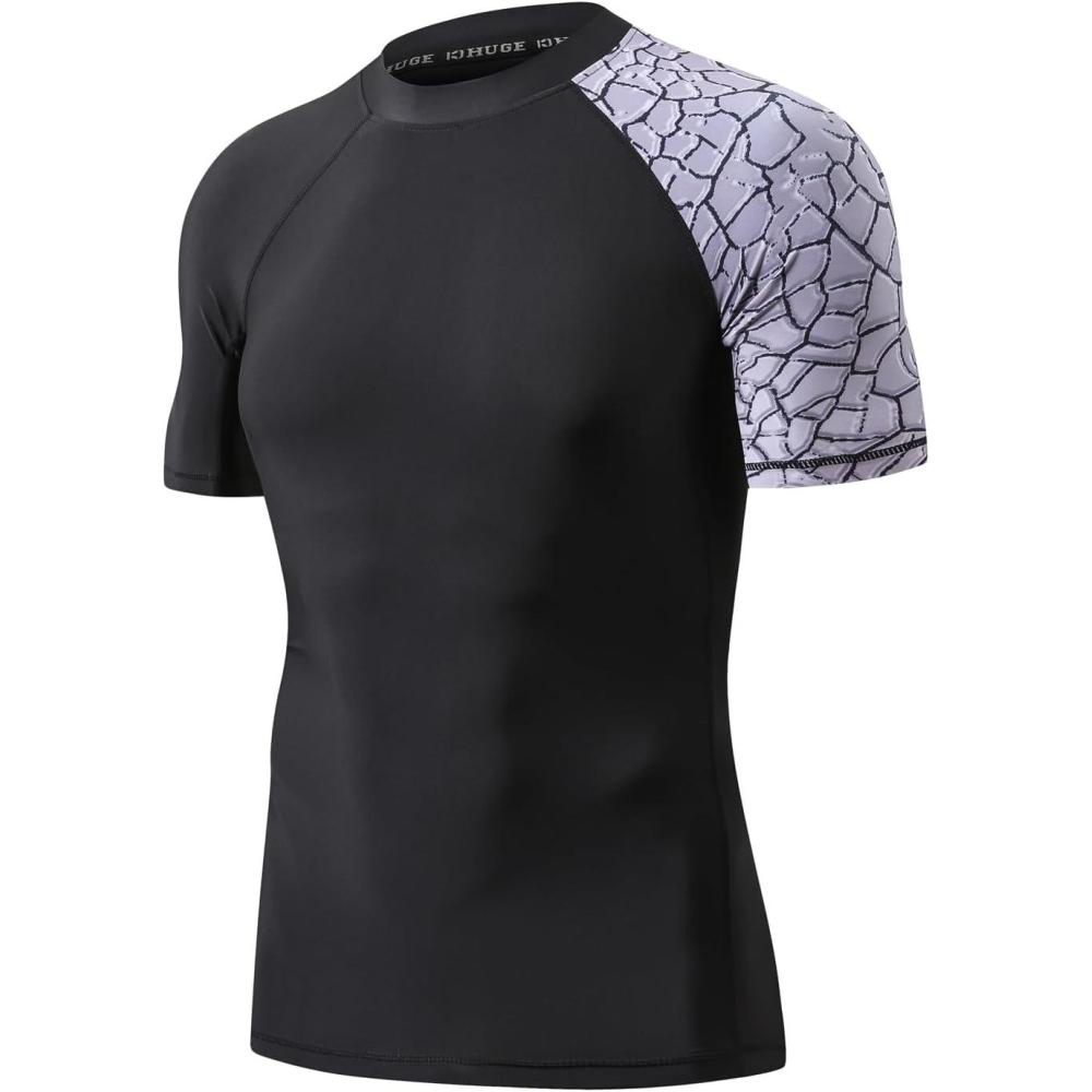 imageHUGE SPORTS Mens Splice UV Sun Protection UPF 50 Skins Rash Guard Short SleevesChapped