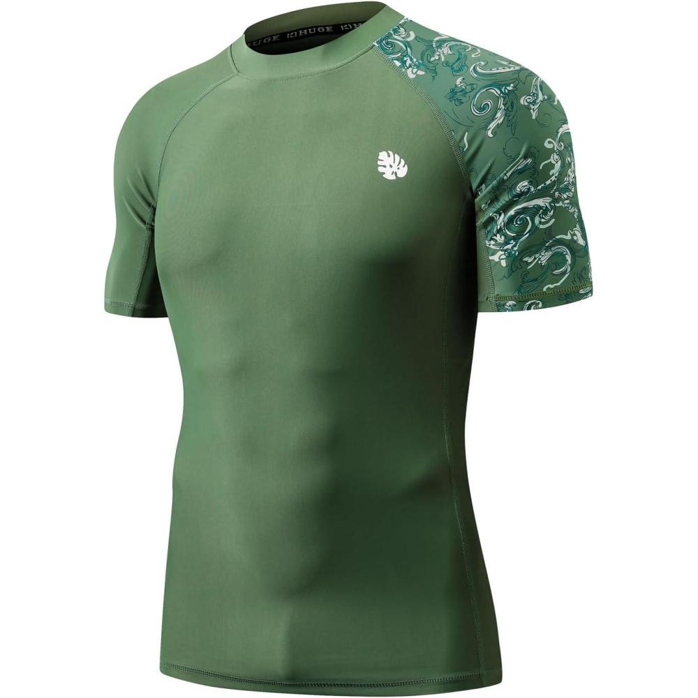 imageHUGE SPORTS Mens Splice UV Sun Protection UPF 50 Skins Rash Guard Short SleevesSplash