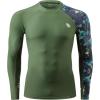 imageHUGE SPORTS Mens Rash Guard Long Sleeves UPF 50 UV Sun Protection Quick Drying Splice Compression Swim ShirtsAborigines