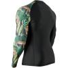imageHUGE SPORTS Mens Rash Guard Long Sleeves UPF 50 UV Sun Protection Quick Drying Splice Compression Swim ShirtsBlack Leopard