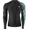 imageHUGE SPORTS Mens Rash Guard Long Sleeves UPF 50 UV Sun Protection Quick Drying Splice Compression Swim ShirtsBlack Leopard