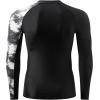 imageHUGE SPORTS Mens Rash Guard Long Sleeves UPF 50 UV Sun Protection Quick Drying Splice Compression Swim ShirtsBlack Water Wave