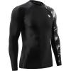imageHUGE SPORTS Mens Rash Guard Long Sleeves UPF 50 UV Sun Protection Quick Drying Splice Compression Swim ShirtsBlack Water Wave