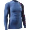 imageHUGE SPORTS Mens Rash Guard Long Sleeves UPF 50 UV Sun Protection Quick Drying Splice Compression Swim ShirtsBlue Bird