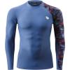 imageHUGE SPORTS Mens Rash Guard Long Sleeves UPF 50 UV Sun Protection Quick Drying Splice Compression Swim ShirtsBlue Bird