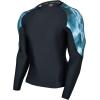 imageHUGE SPORTS Mens Rash Guard Long Sleeves UPF 50 UV Sun Protection Quick Drying Splice Compression Swim ShirtsDeep Ocean