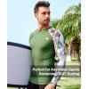 imageHUGE SPORTS Mens Rash Guard Long Sleeves UPF 50 UV Sun Protection Quick Drying Splice Compression Swim ShirtsGraffiti Green