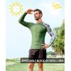 imageHUGE SPORTS Mens Rash Guard Long Sleeves UPF 50 UV Sun Protection Quick Drying Splice Compression Swim ShirtsGraffiti Green