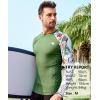 imageHUGE SPORTS Mens Rash Guard Long Sleeves UPF 50 UV Sun Protection Quick Drying Splice Compression Swim ShirtsGraffiti Green