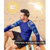 imageHUGE SPORTS Mens Rash Guard Long Sleeves UPF 50 UV Sun Protection Quick Drying Splice Compression Swim ShirtsTropical Style