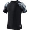 imageHUGE SPORTS Mens Splice UV Sun Protection UPF 50 Skins Rash Guard Short SleevesBlack