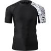 imageHUGE SPORTS Mens Splice UV Sun Protection UPF 50 Skins Rash Guard Short SleevesBlack Bear