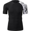 imageHUGE SPORTS Mens Splice UV Sun Protection UPF 50 Skins Rash Guard Short SleevesBlack Ealge