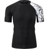 imageHUGE SPORTS Mens Splice UV Sun Protection UPF 50 Skins Rash Guard Short SleevesBlack Lion