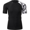 imageHUGE SPORTS Mens Splice UV Sun Protection UPF 50 Skins Rash Guard Short SleevesBlack Mustang