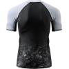 imageHUGE SPORTS Mens Splice UV Sun Protection UPF 50 Skins Rash Guard Short SleevesBlack Ripple