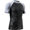 imageHUGE SPORTS Mens Splice UV Sun Protection UPF 50 Skins Rash Guard Short SleevesBlack Ripple