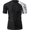 imageHUGE SPORTS Mens Splice UV Sun Protection UPF 50 Skins Rash Guard Short SleevesBlack Wolf
