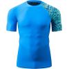 imageHUGE SPORTS Mens Splice UV Sun Protection UPF 50 Skins Rash Guard Short SleevesBlue Digital
