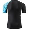 imageHUGE SPORTS Mens Splice UV Sun Protection UPF 50 Skins Rash Guard Short SleevesBlue Pictogram