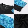 imageHUGE SPORTS Mens Splice UV Sun Protection UPF 50 Skins Rash Guard Short SleevesBlue Pictogram