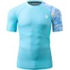 imageHUGE SPORTS Mens Splice UV Sun Protection UPF 50 Skins Rash Guard Short SleevesCloud Blue