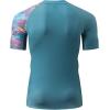 imageHUGE SPORTS Mens Splice UV Sun Protection UPF 50 Skins Rash Guard Short SleevesDream Blue