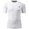imageHUGE SPORTS Mens Splice UV Sun Protection UPF 50 Skins Rash Guard Short SleevesLines White
