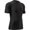imageHUGE SPORTS Mens Splice UV Sun Protection UPF 50 Skins Rash Guard Short SleevesLogo Black