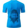imageHUGE SPORTS Mens Splice UV Sun Protection UPF 50 Skins Rash Guard Short SleevesLogo Blue