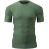 imageHUGE SPORTS Mens Splice UV Sun Protection UPF 50 Skins Rash Guard Short SleevesLogo Green