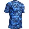 imageHUGE SPORTS Mens Splice UV Sun Protection UPF 50 Skins Rash Guard Short SleevesPixel Blue