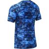 imageHUGE SPORTS Mens Splice UV Sun Protection UPF 50 Skins Rash Guard Short SleevesPixel Blue