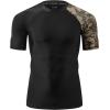 imageHUGE SPORTS Mens Splice UV Sun Protection UPF 50 Skins Rash Guard Short SleevesSea Forest