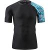imageHUGE SPORTS Mens Splice UV Sun Protection UPF 50 Skins Rash Guard Short SleevesZigzag