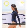 imageHUGE SPORTS Womens One Piece Swimsuits Long Sleeve Rash Guard Shirts Swim Bathing Suit with PaddingBlack