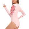 imageHUGE SPORTS Womens One Piece Swimsuits Long Sleeve Rash Guard Shirts Swim Bathing Suit with PaddingWolf